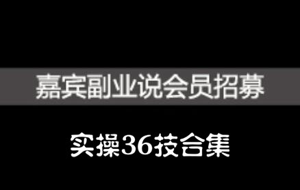 嘉宾副业说实操36技合集，价值1380元-天天资源网