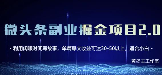 黄岛主微头条副业掘金项目第2期，单天做到50-100 收益！-天天资源网