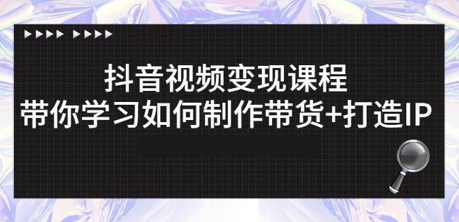 抖音短视频变现课程：带你学习如何制作带货 打造IP【41节】-天天资源网