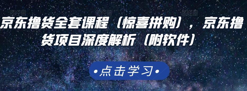 京东撸货全套课程（惊喜拼购），京东撸货项目深度解析（附软件）-天天资源网