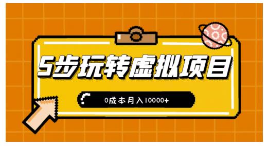 新手小白只需5步，即可玩转虚拟项目，0成本月入10000 【视频课程】-天天资源网