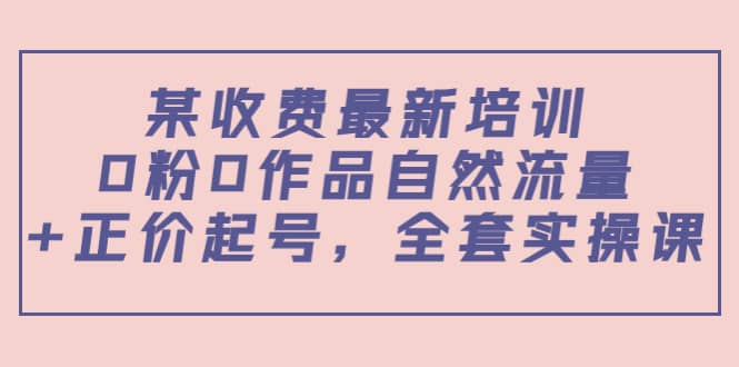 某收费最新培训：0粉0作品自然流量 正价起号，全套实操课-天天资源网