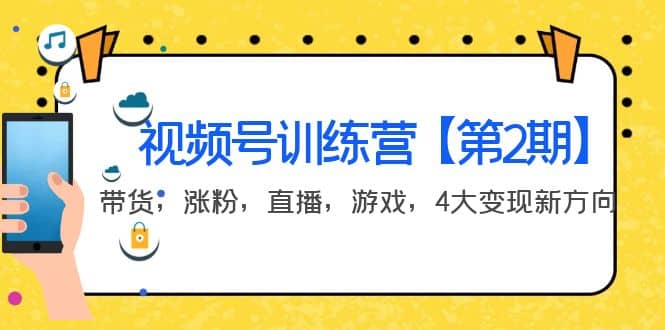 某收费培训：视频号训练营【第2期】带货，涨粉，直播，游戏，4大变现新方向-天天资源网