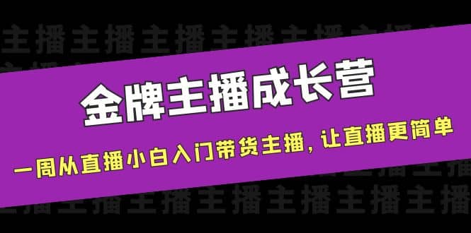 金牌主播成长营，一周从直播小白入门带货主播，让直播更简单-天天资源网