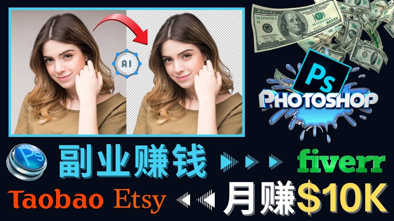 掌握PS修图技能，月赚5000美元以上 – 利用Adobe Photoshop赚钱的3种途径-天天资源网