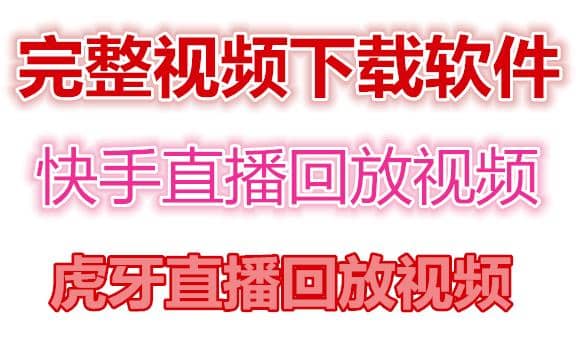 快手直播回放视频/虎牙直播回放视频完整下载(电脑软件 视频教程)-天天资源网