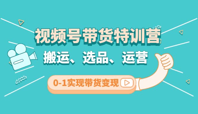 视频号带货特训营(第3期)：搬运、选品、运营、0-1实现带货变现-天天资源网