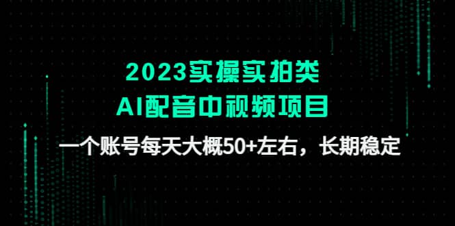 2023实操实拍类AI配音中视频项目，一个账号每天大概50 左右，长期稳定-天天资源网