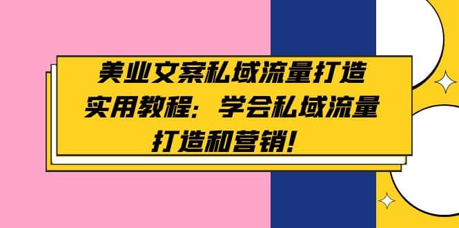 美业文案私域流量打造实用教程：学会私域流量打造和营销-天天资源网