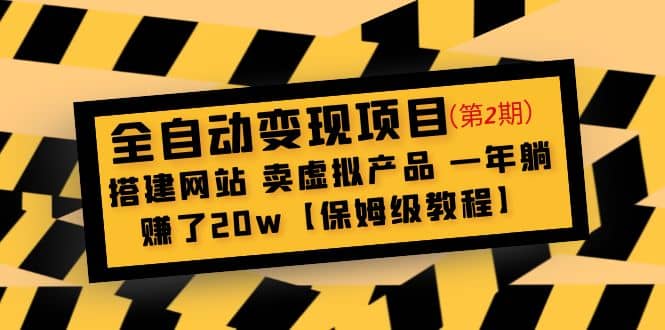 全自动变现项目第2期：搭建网站 卖虚拟产品 一年躺赚了20w【保姆级教程】-天天资源网