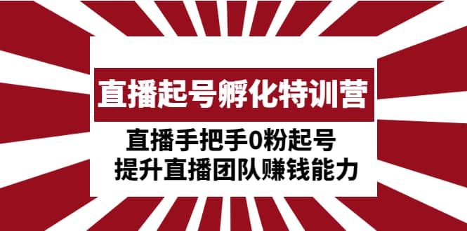 直播起号孵化特训营：直播手把手0粉起号 提升直播团队赚钱能力-天天资源网