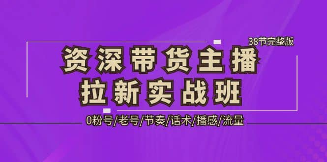 资深·带货主播拉新实战班，0粉号/老号/节奏/话术/播感/流量-38节完整版-天天资源网