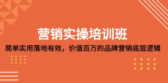 营销实操培训班：简单实用-落地有效，价值百万的品牌营销底层逻辑-天天资源网