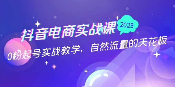 抖音电商实战课：0粉起号实战教学，自然流量的天花板（2月19最新）-天天资源网