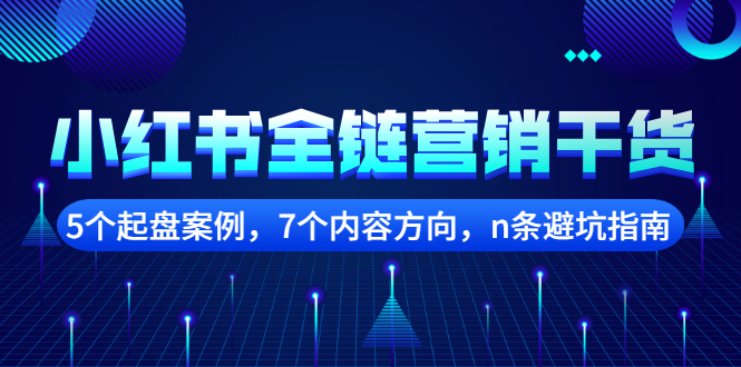 小红书全链营销干货，5个起盘案例，7个内容方向，n条避坑指南-天天资源网