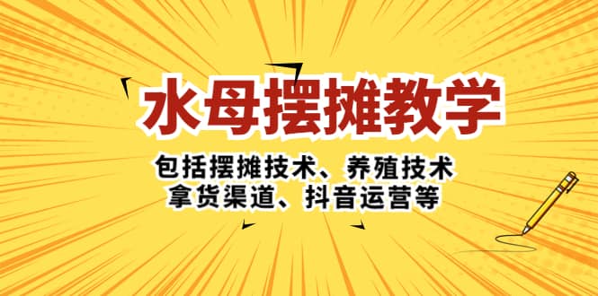 水母·摆摊教学，包括摆摊技术、养殖技术、拿货渠道、抖音运营等-天天资源网