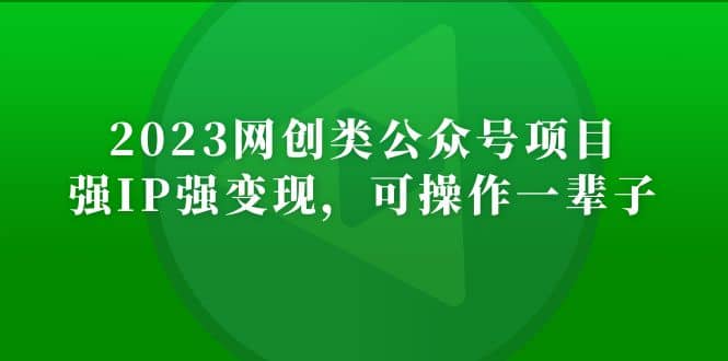 2023网创类公众号项目，强IP强变现，可操作一辈子-天天资源网