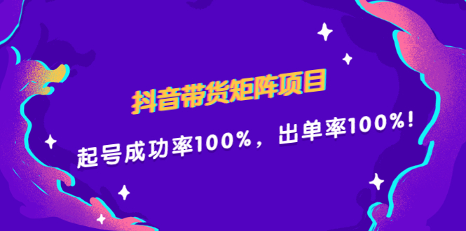 抖音带货矩阵项目，起号成功率100%，出单率100%！-天天资源网