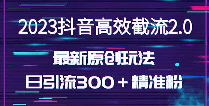 日引300＋创业粉，独家抖音高效截流2.0玩法（价值1280）-天天资源网