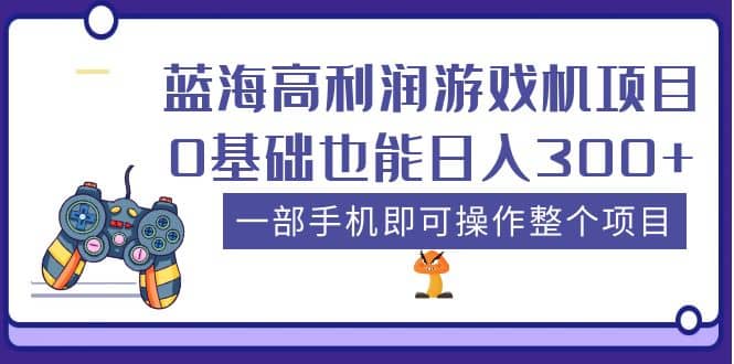 蓝海高利润游戏机项目，0基础也能日入300 。一部手机即可操作整个项目-天天资源网