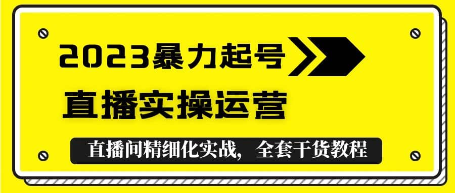 2023暴力起号 直播实操运营，全套直播间精细化实战，全套干货教程-天天资源网