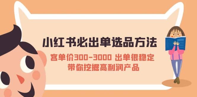 小红书必出单选品方法：客单价300-3000 出单很稳定 带你挖掘高利润产品-天天资源网