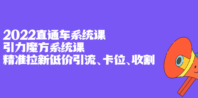 2022直通车系统课 引力魔方系统课，精准拉新低价引流、卡位、收割-天天资源网