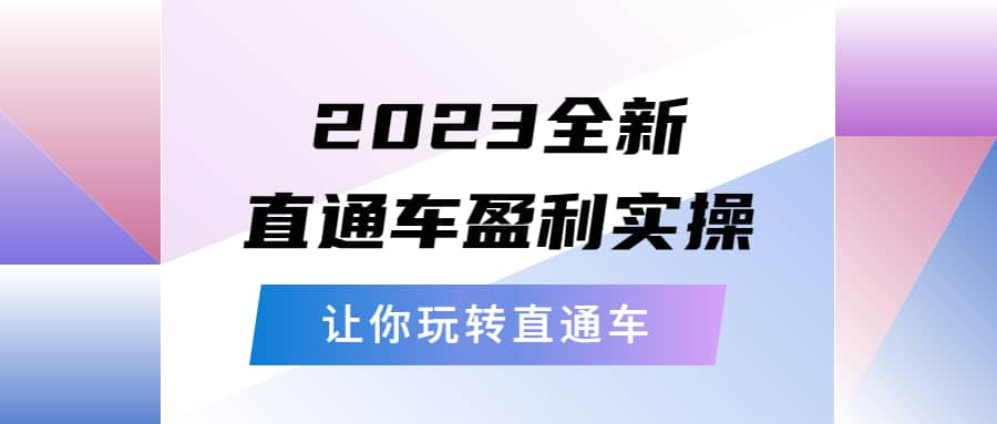 2023全新直通车·盈利实操：从底层，策略到搭建，让你玩转直通车-天天资源网