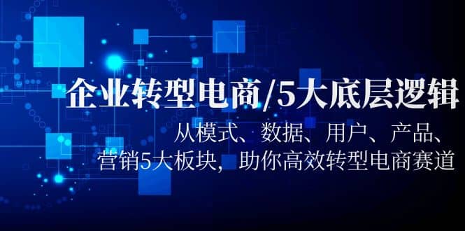 企业转型电商/5大底层逻辑，从模式 数据 用户 产品 营销5大板块，高效转型-天天资源网