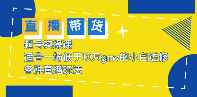 2023直播带货起号实操课，适合一场低于·10万gmv的小白进修 各种直播玩法-天天资源网