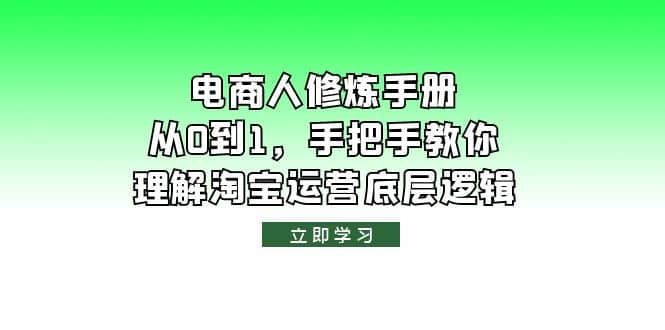 电商人修炼·手册，从0到1，手把手教你理解淘宝运营底层逻辑-天天资源网