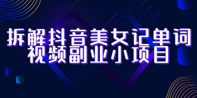 拆解抖音美女记单词视频副业小项目，一条龙玩法大解析（教程 素材）-天天资源网