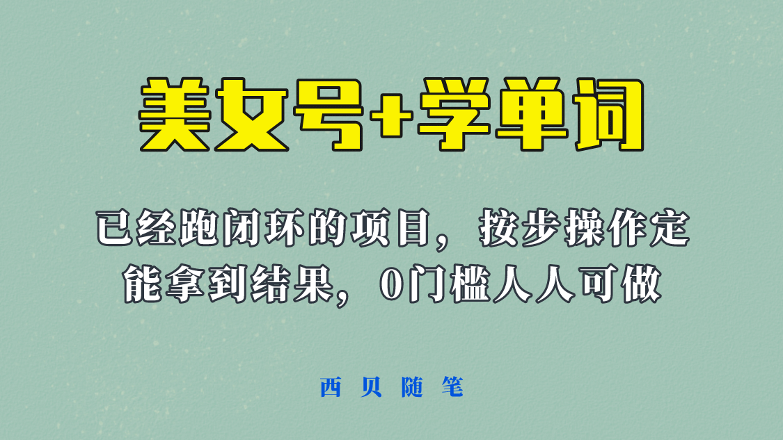 《美女号 学单词》玩法，信息差而已 课程拆开揉碎了和大家去讲 (教程 素材)-天天资源网