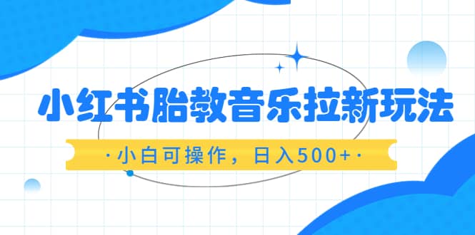 小红书胎教音乐拉新玩法，小白可操作，日入500 （资料已打包）-天天资源网