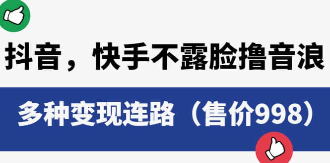 抖音，快手不露脸撸音浪项目，多种变现连路（售价998）-天天资源网