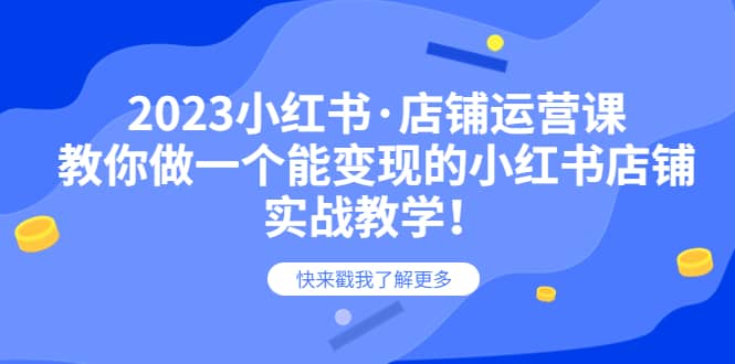 2023小红书·店铺运营课，教你做一个能变现的小红书店铺，20节-实战教学-天天资源网