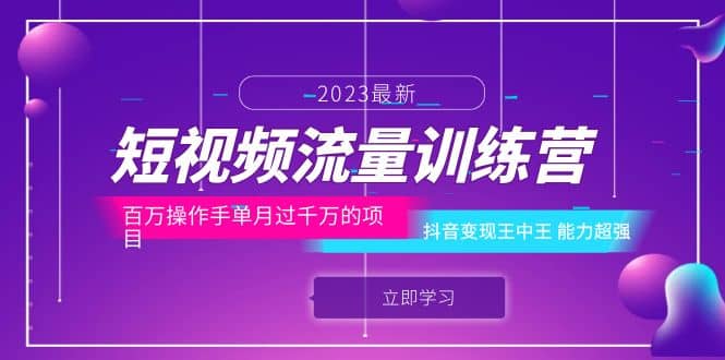 短视频流量训练营：百万操作手单月过千万的项目：抖音变现王中王 能力超强-天天资源网