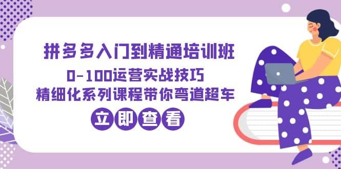 2023拼多多入门到精通培训班：0-100运营实战技巧 精细化系列课带你弯道超车-天天资源网