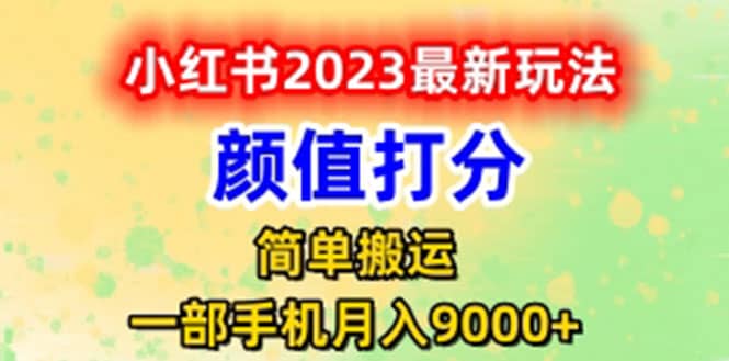 最新小红书颜值打分玩法，日入300 闭环玩法-天天资源网