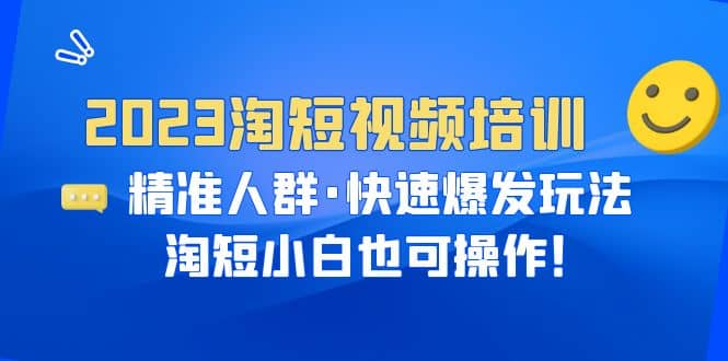 2023淘短视频培训：精准人群·快速爆发玩法，淘短小白也可操作-天天资源网