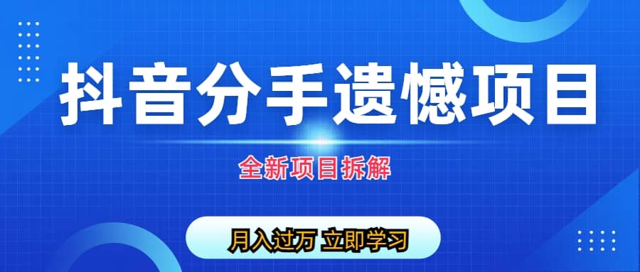 自媒体抖音分手遗憾项目私域项目拆解-天天资源网