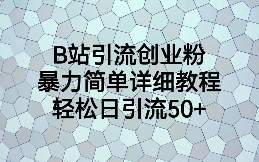 B站引流创业粉，暴力简单详细教程，轻松日引流50-天天资源网