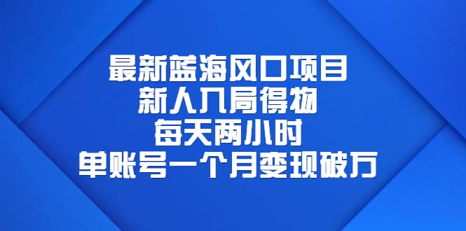 最新蓝海风口项目，新人入局得物，每天两小时，单账号一个月变现破万-天天资源网