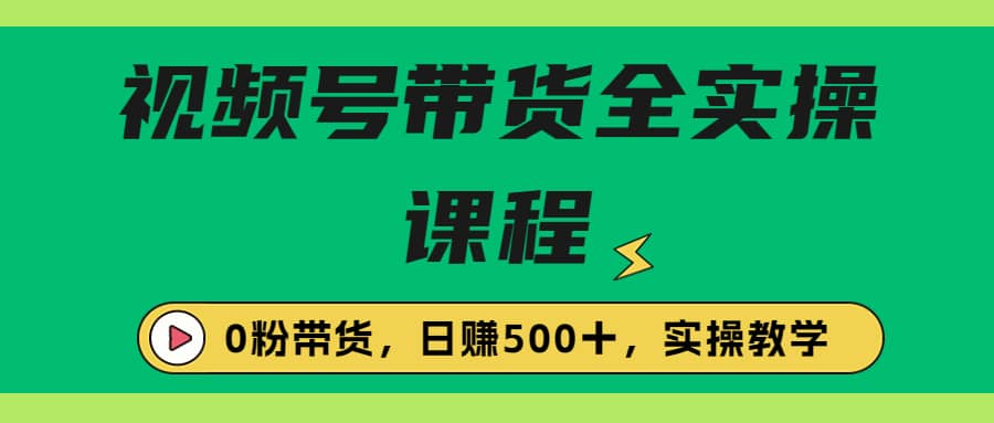 收费1980的视频号带货保姆级全实操教程，0粉带货-天天资源网