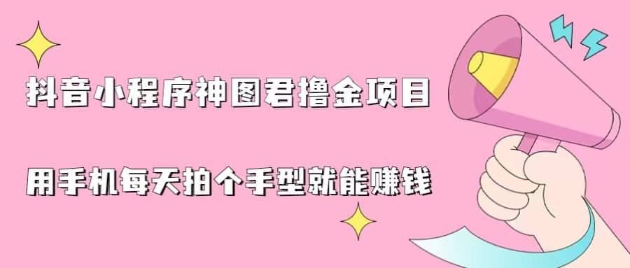 抖音小程序神图君撸金项目，用手机每天拍个手型挂载一下小程序就能赚钱-天天资源网