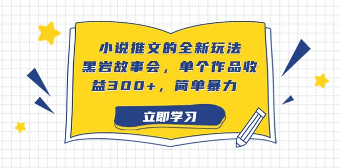 小说推文的全新玩法，黑岩故事会，单个作品收益300 ，简单暴力-天天资源网