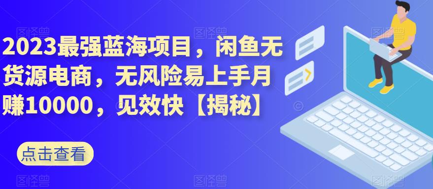 2023最强蓝海项目，闲鱼无货源电商，无风险易上手月赚10000，见效快【揭秘】-天天资源网