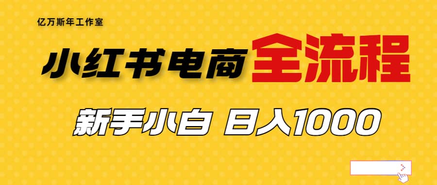 外面收费4988的小红书无货源电商从0-1全流程，日入1000＋-天天资源网