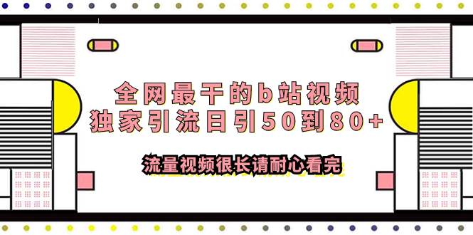 全网最干的b站视频独家引流日引50到80 流量视频很长请耐心看完-天天资源网