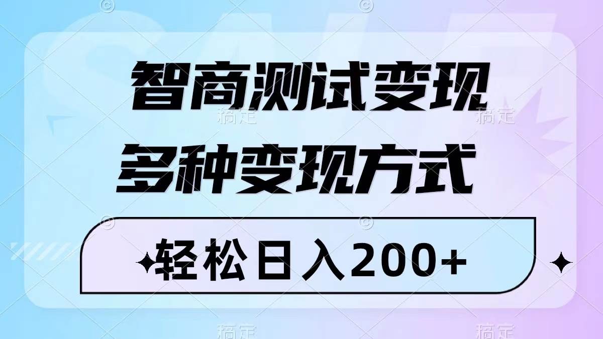 智商测试变现，轻松日入200 ，几分钟一个视频，多种变现方式（附780G素材）-天天资源网